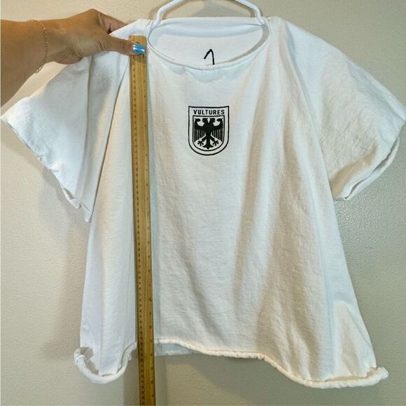 Kanye West Yeezy Vultures Merch White Roll Short Sleeve & Hem Tee Men’s Size S - Picture 5 of 8